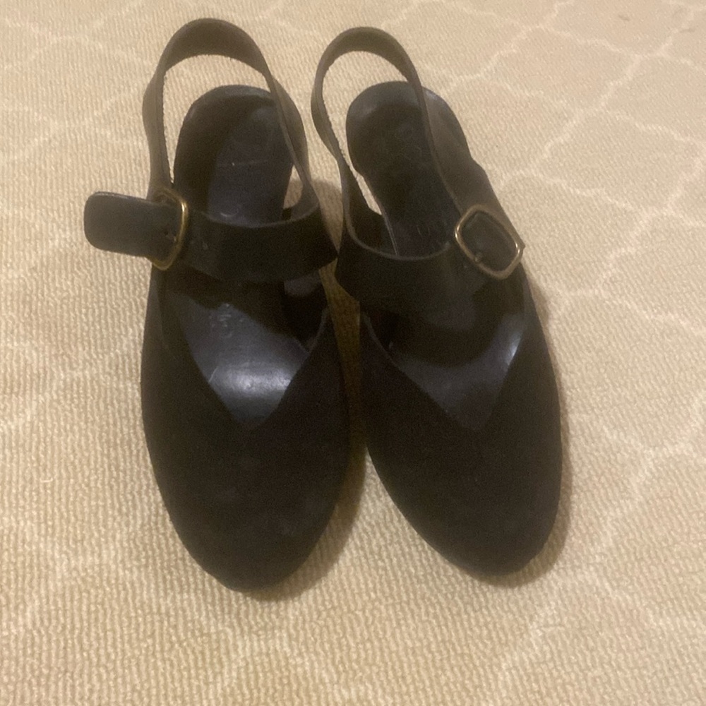 Pedro Garcia black suede Mary Jane pump 37.5